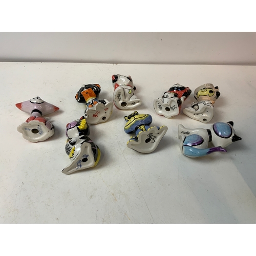 591 - 8x Lorna Bailey Ceramic Cats