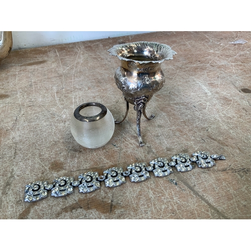 785 - Silver Pot, Vesta and Other Bracelet