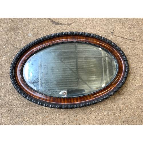 480 - Wood Framed Oval Mirror