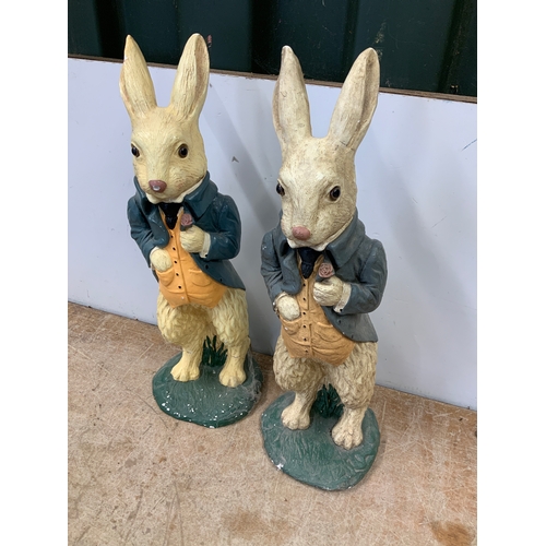 24 - 2x Plaster Rabbits