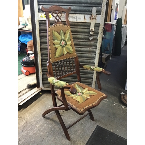 765 - Edwardian Tapestry Folding Chair