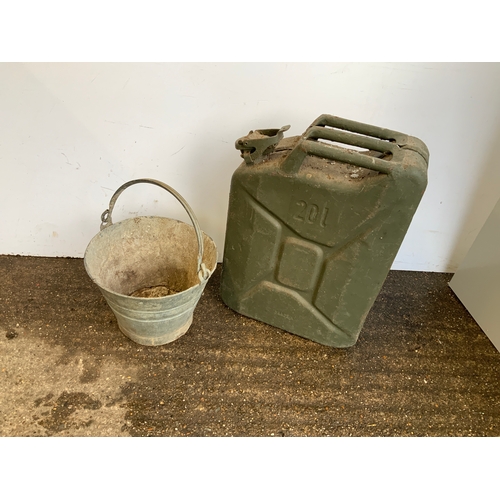 54 - Galvanised Bucket and Jerry Can