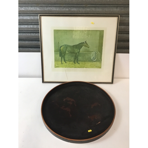 508 - Framed Picture and Large Tray