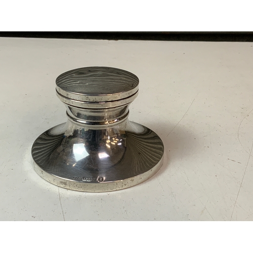 802 - Large Silver Capstan Shaped Inkwell