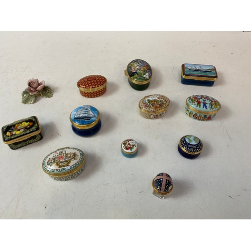 799 - Selection of Enamel Pill Boxes