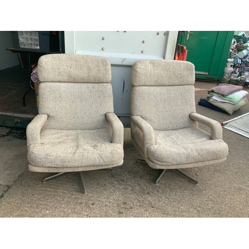 99B - Pair of Vintage Swivel Chairs