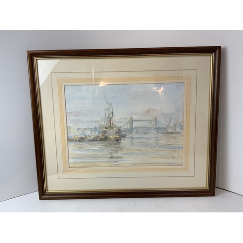 481 - Framed Adams Watercolour - Tower Bridge