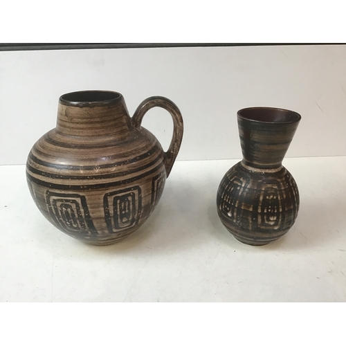 822 - Cinque Ports Pottery Jug and Vase