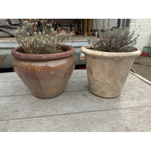 71 - 2x Glazed Planters