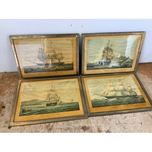 412 - Ship Prints in Brass Frames