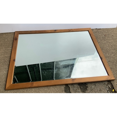 284 - Large Pine Framed Bevel Edge Mirror