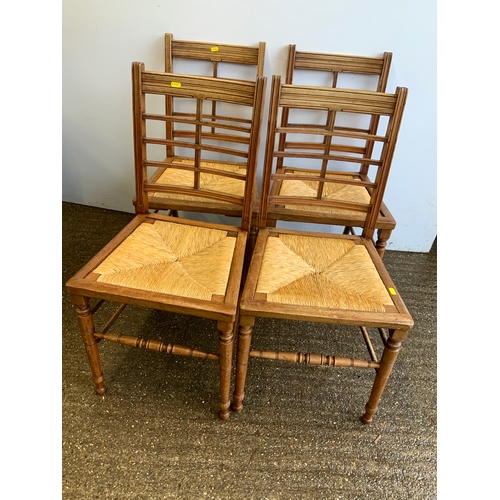 89 - 4x Rush Seated Chairs