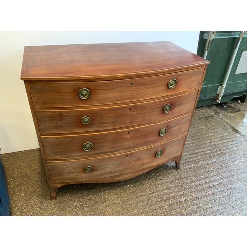 898 - Victorian Mahogany Bow Front Chest of Drawers