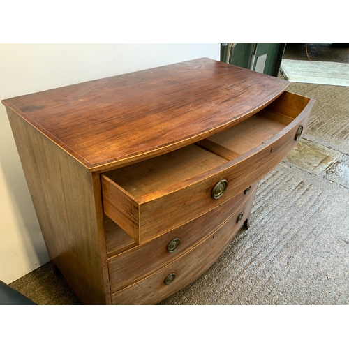 898 - Victorian Mahogany Bow Front Chest of Drawers