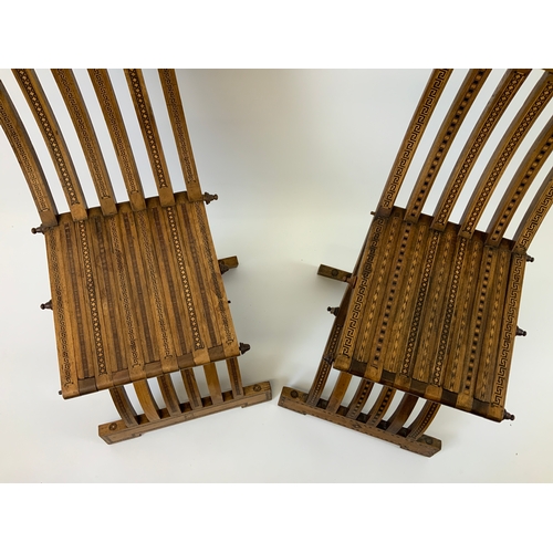 1 - Pair of Middle Eastern Inlaid Folding Chairs