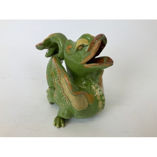 41 - Barnstaple Art Pottery - C H Brannam Grotesque Dragon - 14cm High - From the Collection of the Late ... 