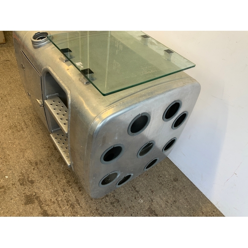 59 - Converted Diesel Tank Wine Rack Table