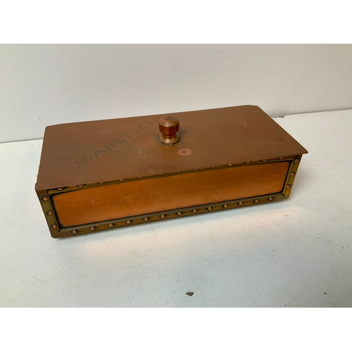 344 - Copper and Brass Cigarette Box