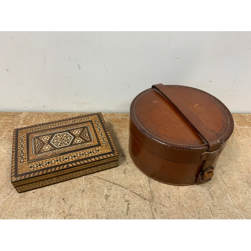 654 - Leather Collar Box and Other