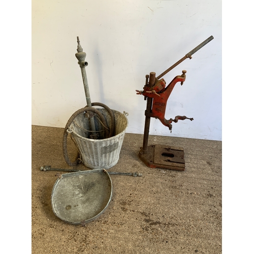 5 - Galvanised Bucket and Drill Press