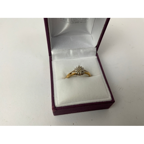 819B - 9ct Gold and Diamond Ring - Size R - 2g