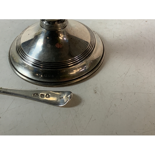 819F - Silver Candlestick and Teaspoon