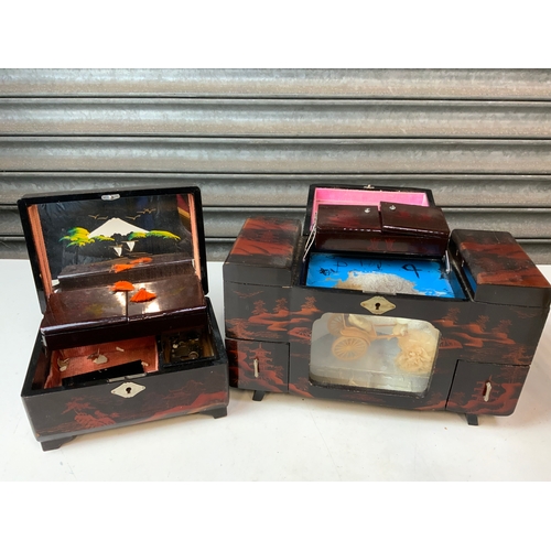 510 - 2x Oriental Jewellery Boxes