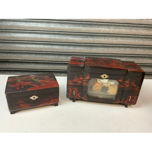 510 - 2x Oriental Jewellery Boxes