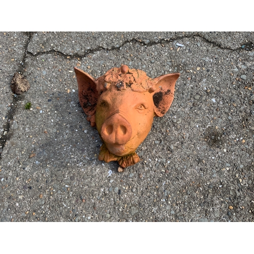 41 - Terracotta Pig Wall Pocket