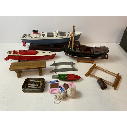 448 - Model Boats and Stands etc