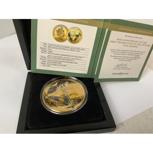 912 - 80th Anniversary First Production of Spitfire Five Crowns Coin