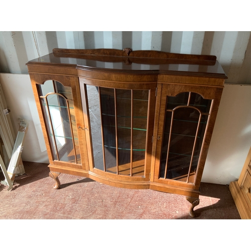 687 - Glazed Bowfront Display Cabinet on Cabriole Legs