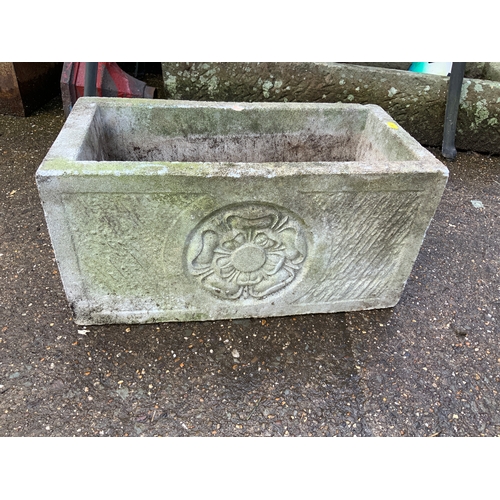 91 - Concrete Planter with Tudor Rose