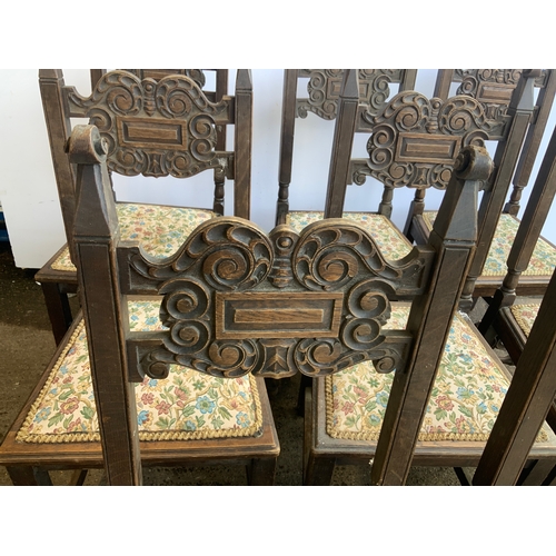 393 - 8x Carved Dining Chairs