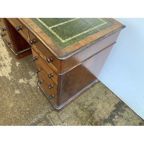 677 - Mahogany Twin Pedestal Desk