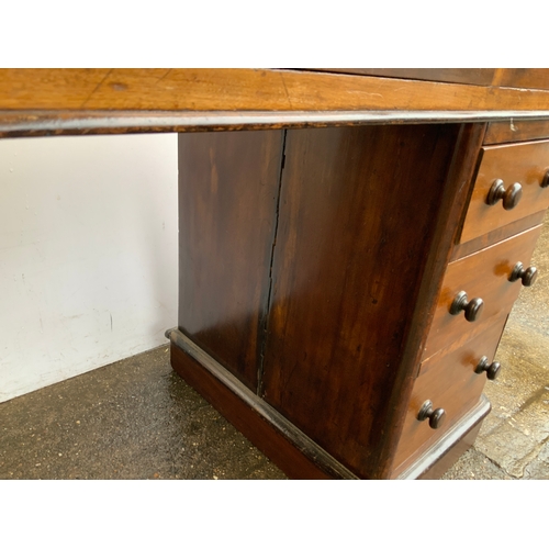 677 - Mahogany Twin Pedestal Desk