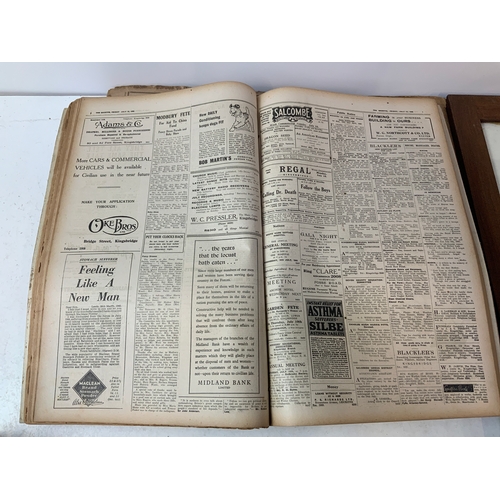 560 - 4x Bound Copies of Weekly Newspaper Publications from Salcombe, Kingsbridge and South Devon 1930/194... 