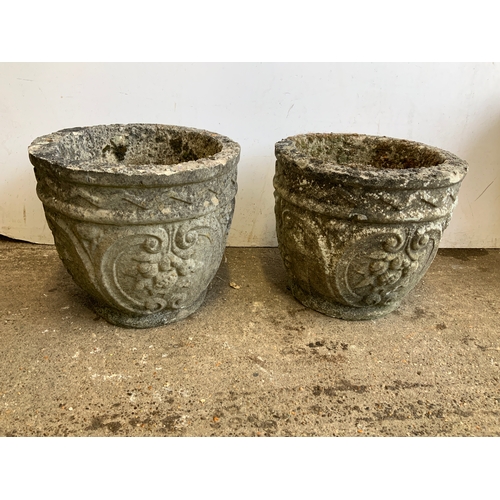 100 - Pair of Concrete Planters