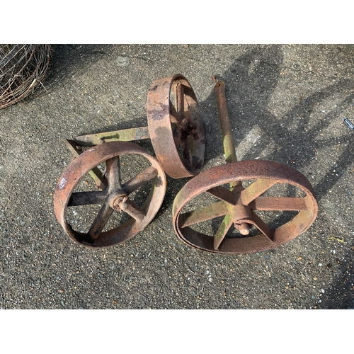 137 - 3x Chicken Shed Wheels