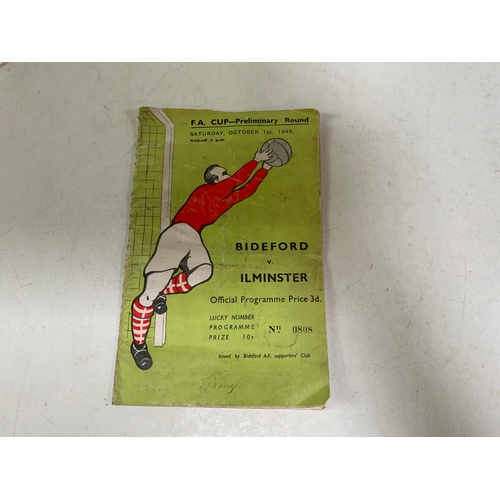 888 - Vintage Football Programme - Bideford v Ilminster October 1st 1949