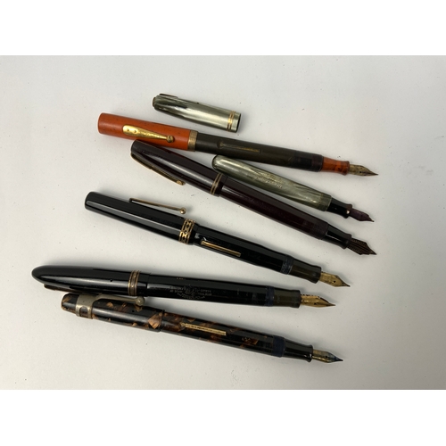 908 - 6x Fountain Pens - Watermans etc Gold Nibs and Band