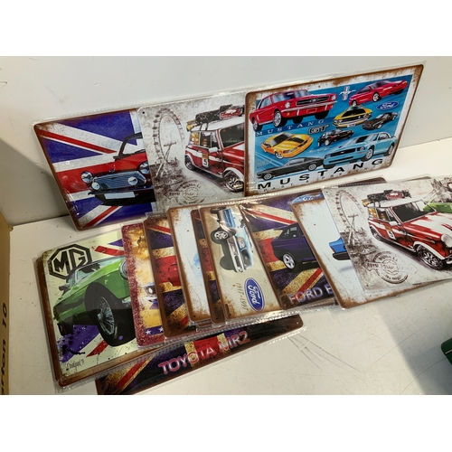 213 - 23x Tin Signs or Metal Signs - Cars