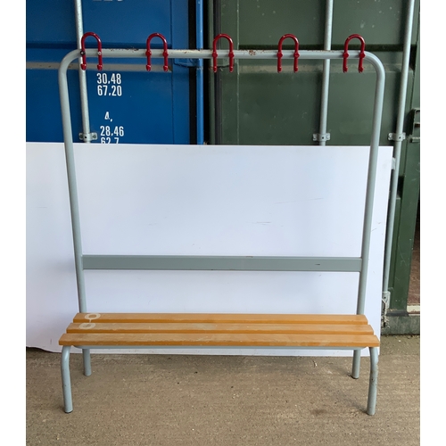 92 - Seating Bench with Coat Hooks Above