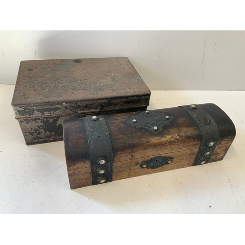 519 - Tin Box and Casket