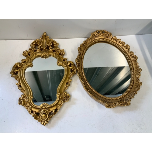 184 - 2x Small Gilt Framed Mirrors