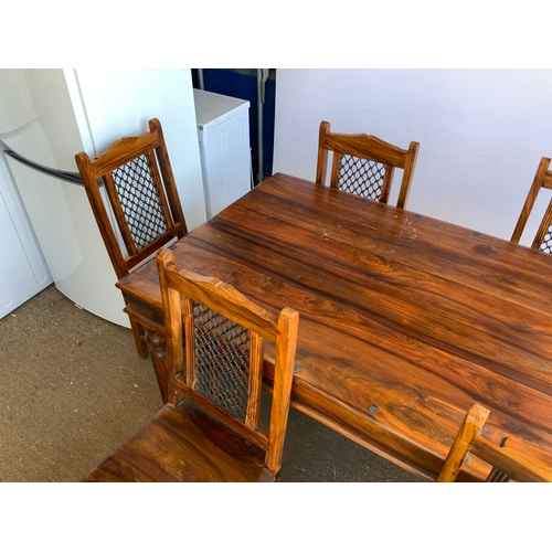 147 - Mexican Pine Dining Table and Chairs