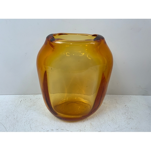 161 - Amber Glass Vase