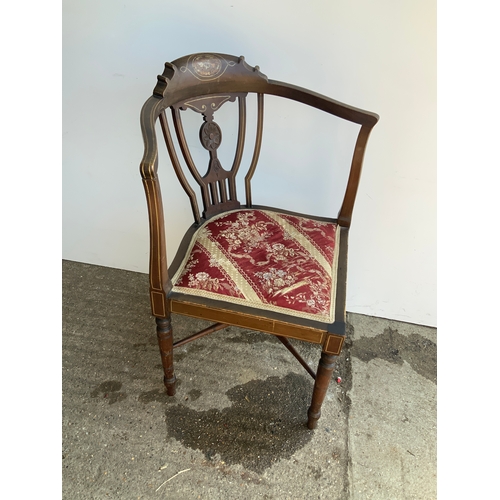 176 - Mahogany and Inlay Corner Chair