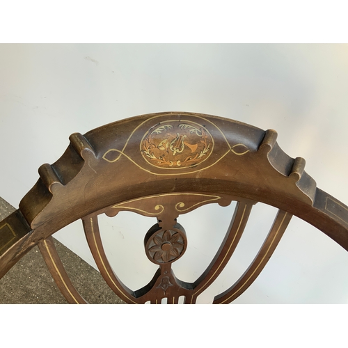 176 - Mahogany and Inlay Corner Chair