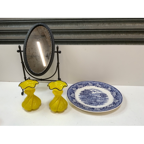 170 - Metal Dressing Table Mirror etc